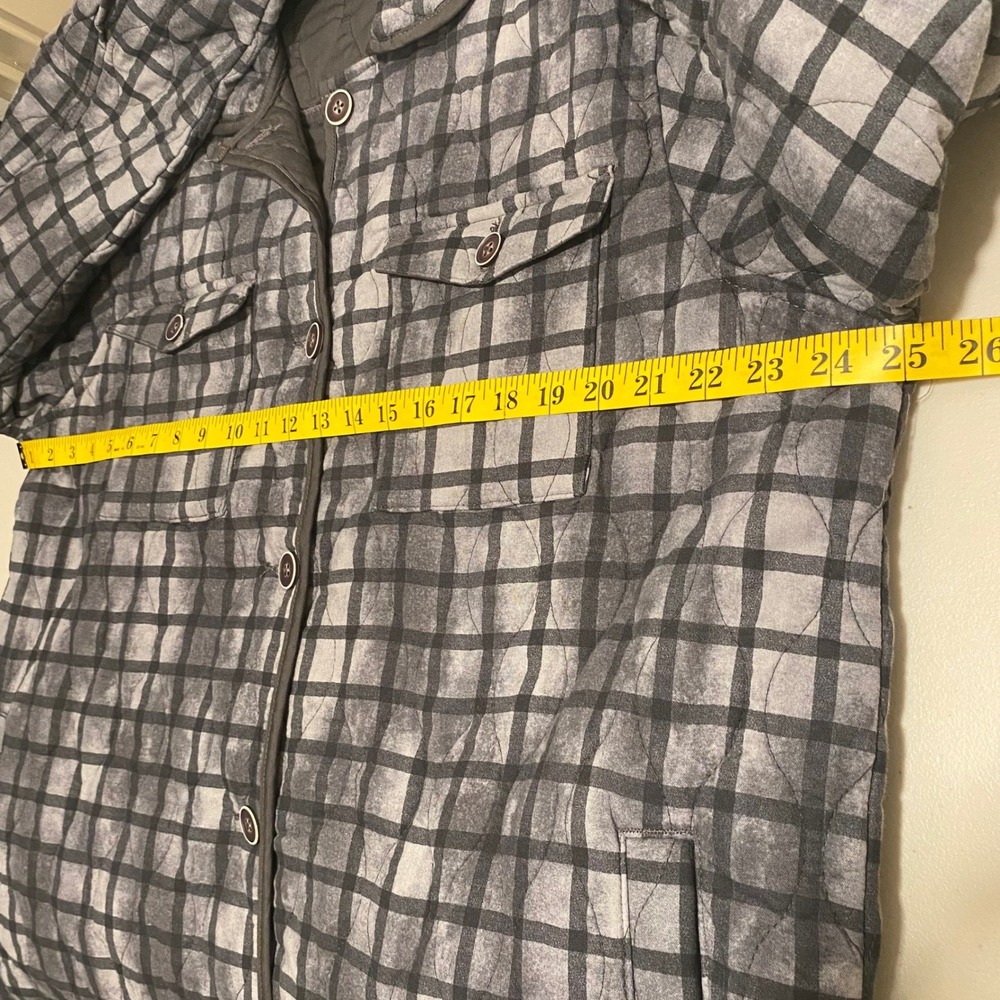 TERRA & SKY Gray Plaid Quilted Shacket Jacket Size XXXL(22) Gorpcore Cabin - Picture 13 of 15